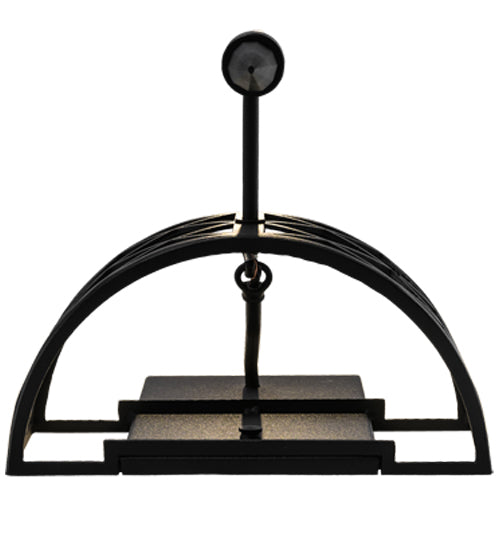 Meyda Lighting Topridge 12" Textured Black Wall Sconce With Amber Faux Candlelight