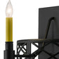 Meyda Lighting Topridge 12" Textured Black Wall Sconce With Amber Faux Candlelight