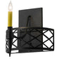 Meyda Lighting Topridge 12" Textured Black Wall Sconce With Amber Faux Candlelight