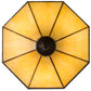 Meyda Lighting Topridge 14" 3-Light Textured Timeless Bronze Semi-flush Mount Light With Beige & Rootbeer Art Shade Glass