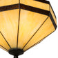Meyda Lighting Topridge 14" 3-Light Textured Timeless Bronze Semi-flush Mount Light With Beige & Rootbeer Art Shade Glass