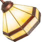 Meyda Lighting Topridge 18" Mahogany Bronze Desk Table Lamp With Beige & Brown Stained Shade Glass