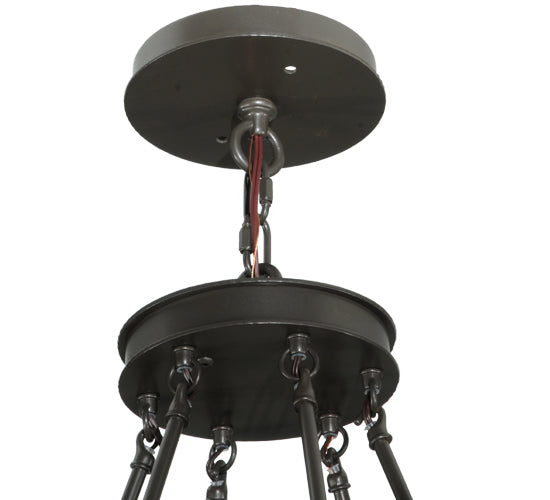 Meyda Lighting Topridge 33" 6-Light Timeless Bronze Chandelier With Ivory Faux Candlelight