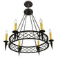 Meyda Lighting Topridge 33" 6-Light Timeless Bronze Chandelier With Ivory Faux Candlelight