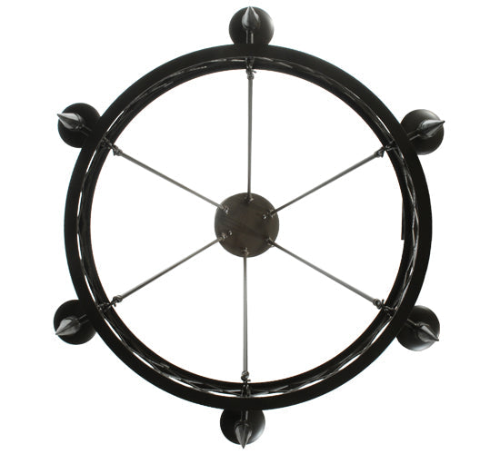 Meyda Lighting Topridge 33" 6-Light Timeless Bronze Chandelier With Ivory Faux Candlelight