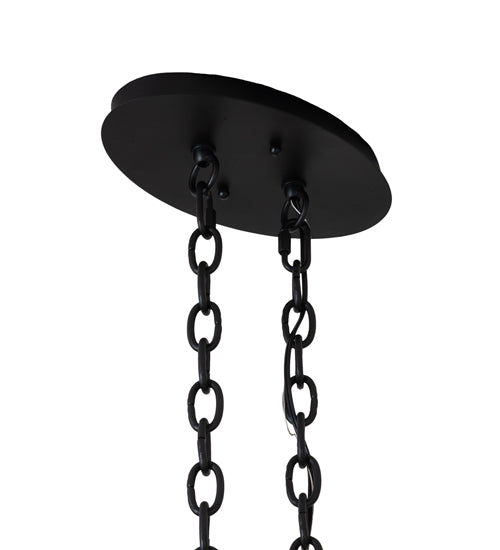 Meyda Lighting Topridge 43" 6-Light Textured Black Chandelier With Ivory Faux Candlelight