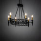 Meyda Lighting Topridge 43" 6-Light Textured Black Chandelier With Ivory Faux Candlelight