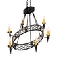 Meyda Lighting Topridge 43" 6-Light Textured Black Chandelier With Ivory Faux Candlelight