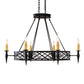Meyda Lighting Topridge 43" 6-Light Textured Black Chandelier With Ivory Faux Candlelight
