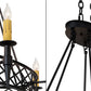 Meyda Lighting Topridge 43" 6-Light Textured Black Chandelier With Ivory Faux Candlelight