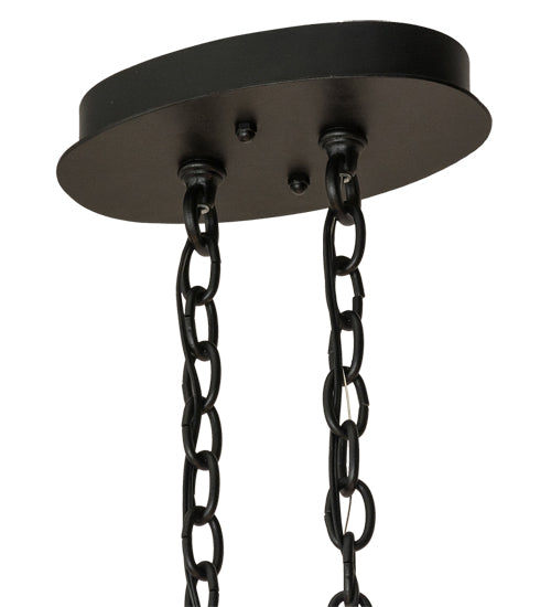 Meyda Lighting Topridge 55" 8-Light Textured Black Chandelier With Amber Faux Candlelight