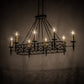 Meyda Lighting Topridge 55" 8-Light Textured Black Chandelier With Amber Faux Candlelight