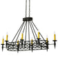 Meyda Lighting Topridge 55" 8-Light Textured Black Chandelier With Amber Faux Candlelight