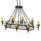 Meyda Lighting Topridge 55" 8-Light Textured Black Chandelier With Amber Faux Candlelight