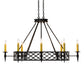 Meyda Lighting Topridge 55" 8-Light Textured Black Chandelier With Amber Faux Candlelight