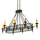 Meyda Lighting Topridge 55" 8-Light Textured Black Chandelier With Amber Faux Candlelight