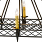 Meyda Lighting Topridge 55" 8-Light Textured Black Chandelier With Amber Faux Candlelight