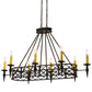 Meyda Lighting Topridge 55" 8-Light Textured Black Chandelier With Amber Faux Candlelight