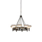 Meyda Lighting Topridge 60" 8-Light Timeless Bronze Chandelier With Beige & Chocolate Shade Glass