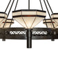 Meyda Lighting Topridge 60" 8-Light Timeless Bronze Chandelier With Beige & Chocolate Shade Glass