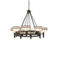 Meyda Lighting Topridge 60" 8-Light Timeless Bronze Chandelier With Beige & Chocolate Shade Glass
