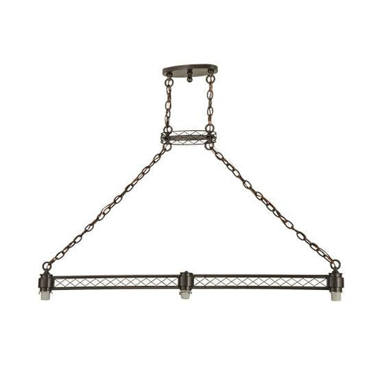 Meyda Lighting Topridge 62" 3-Light Timeless Bronze Island Pendant Light Hardware