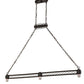 Meyda Lighting Topridge 62" 3-Light Timeless Bronze Island Pendant Light With Beige & Brown Stained Shade Glass