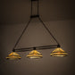 Meyda Lighting Topridge 62" 3-Light Timeless Bronze Island Pendant Light With Beige & Brown Stained Shade Glass