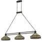 Meyda Lighting Topridge 62" 3-Light Timeless Bronze Island Pendant Light With Beige & Brown Stained Shade Glass