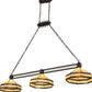 Meyda Lighting Topridge 62" 3-Light Timeless Bronze Island Pendant Light With Beige & Brown Stained Shade Glass