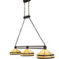Meyda Lighting Topridge 62" 3-Light Timeless Bronze Island Pendant Light With Beige & Brown Stained Shade Glass