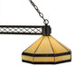 Meyda Lighting Topridge 62" 3-Light Timeless Bronze Island Pendant Light With Beige & Brown Stained Shade Glass