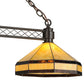 Meyda Lighting Topridge 62" 3-Light Timeless Bronze Island Pendant Light With Yellow & Brown Shade Glass