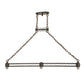 Meyda Lighting Topridge 62" 3-Light Timeless Bronze Island Pendant Light With Yellow & Brown Shade Glass