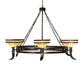 Meyda Lighting Topridge 72" 6-Light Timeless Bronze Chandelier With Beige & Brown Stained Shade Glass