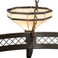 Meyda Lighting Topridge 72" 6-Light Timeless Bronze Chandelier With Beige & Brown Stained Shade Glass
