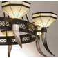 Meyda Lighting Topridge 72" 8-Light Timeless Bronze Chandelier With Bone Beige Shade Glass