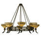 Meyda Lighting Topridge 72" 8-Light Timeless Bronze Chandelier With Bone Beige Shade Glass
