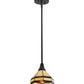 Meyda Lighting Topridge 8" Craftsman Brown Mini Pendant Light With Beige and Root Beer Shade Glass