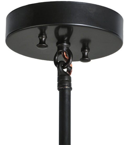 Meyda Lighting Topridge 8" Craftsman Brown Mini Pendant Light With Beige and Root Beer Shade Glass