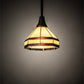 Meyda Lighting Topridge 8" Craftsman Brown Mini Pendant Light With Brown & Beige Shade Glass