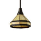 Meyda Lighting Topridge 8" Craftsman Brown Mini Pendant Light With Brown & Beige Shade Glass