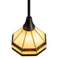 Meyda Lighting Topridge 8" Craftsman Brown Mini Pendant Light With Brown & Beige Shade Glass