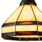Meyda Lighting Topridge 8" Craftsman Brown Mini Pendant Light With Brown & Beige Shade Glass