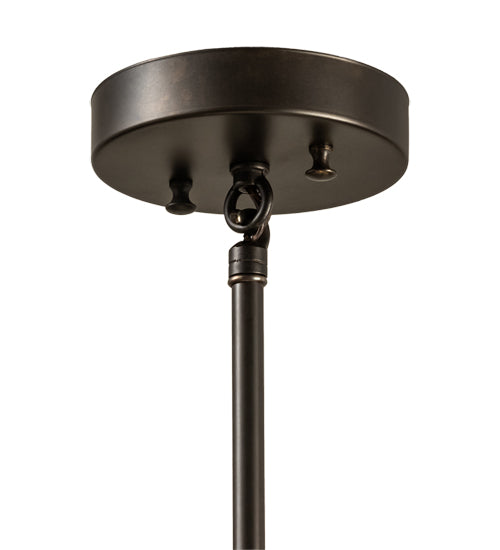 Meyda Lighting Topridge 8" Craftsman Brown Mini Pendant Light With Brown & Beige Shade Glass