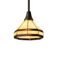 Meyda Lighting Topridge 8" Craftsman Brown Mini Pendant Light With Brown & Beige Shade Glass