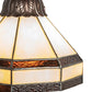 Meyda Lighting Topridge 8" Mahogany Bronze Mini Pendant Light With Brown & Beige Stained Shade Glass