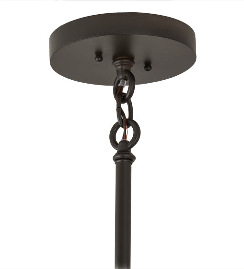 Meyda Lighting Topridge 8" Timeless Bronze Mini Pendant Light With Brown & Beige Stained Shade Glass