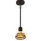 Meyda Lighting Topridge 8" Timeless Bronze Mini Pendant Light With Brown & Beige Stained Shade Glass