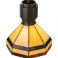Meyda Lighting Topridge 8" Timeless Bronze Mini Pendant Light With Brown & Beige Stained Shade Glass